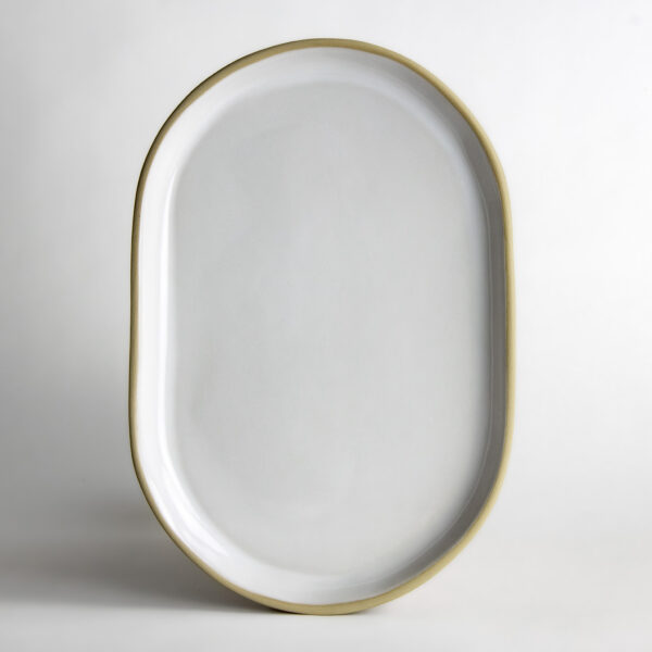 Medium Brookline Oval Tray — Ivory