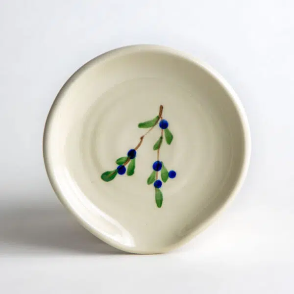 Stoneware Spoon Rest — Blueberry