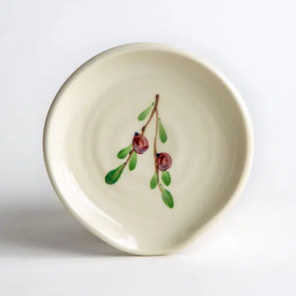Stoneware Spoon Rest — Cranberry
