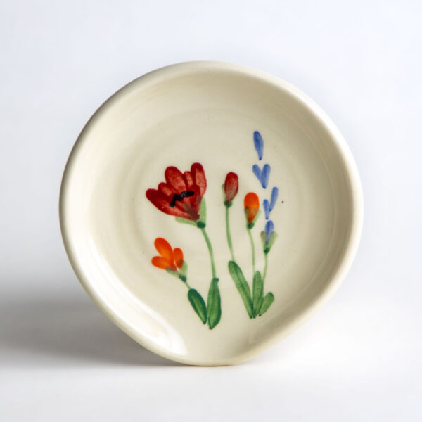 Stoneware Spoon Rest — Red Poppy