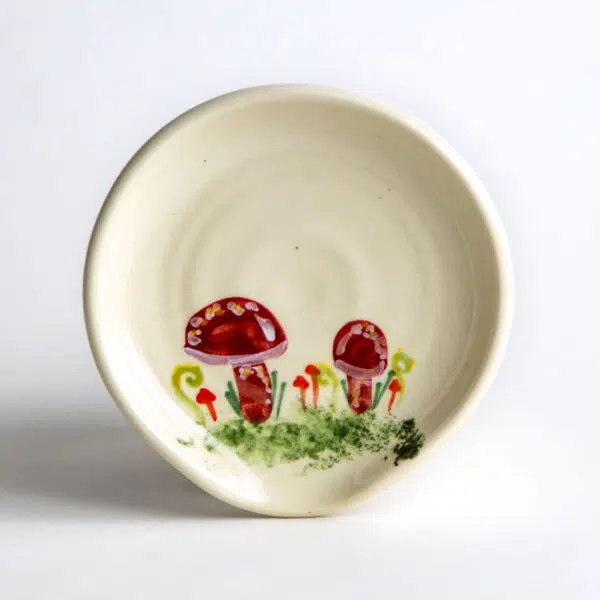 Stoneware Spoon Rest — Woodland Mushroom